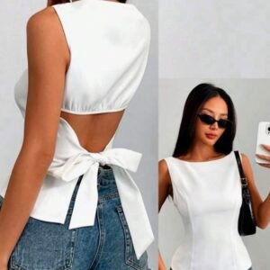 blusa laço costas